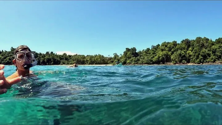 Coral reef snorkeling near Santa Catalina, Panama