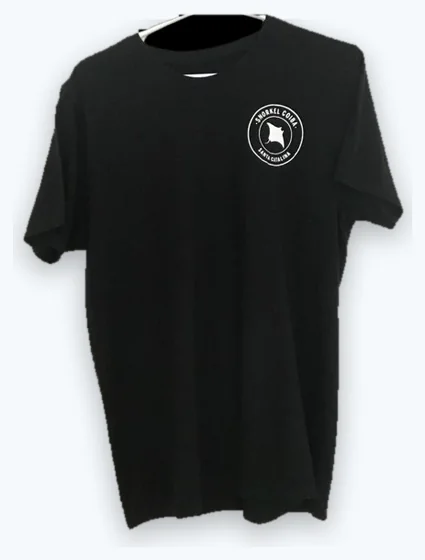Snorkel Coiba black t-shirt with manta-ray logo