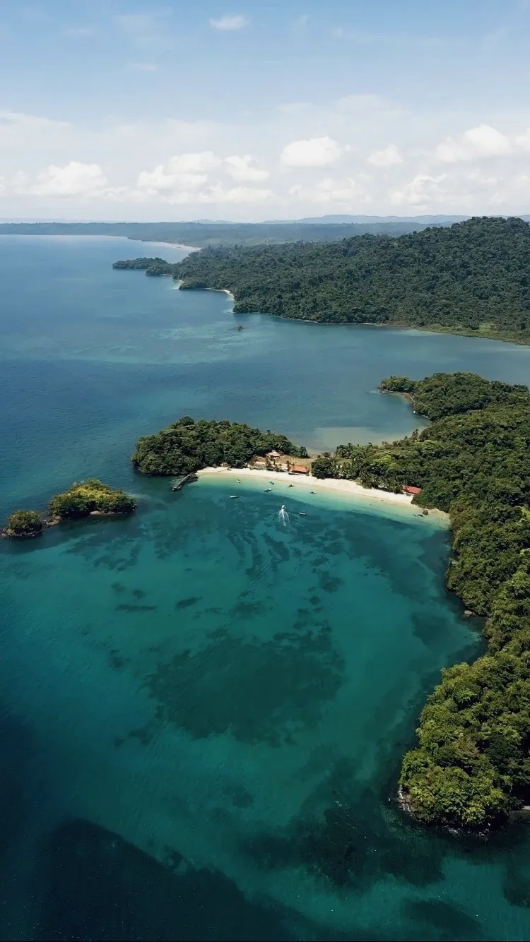 Aerial view of Coiba National Park, Panama